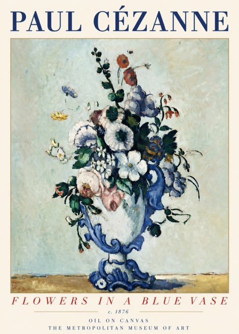 Paul Cézanne Flowers in a Blue Vase No3 - Juliste