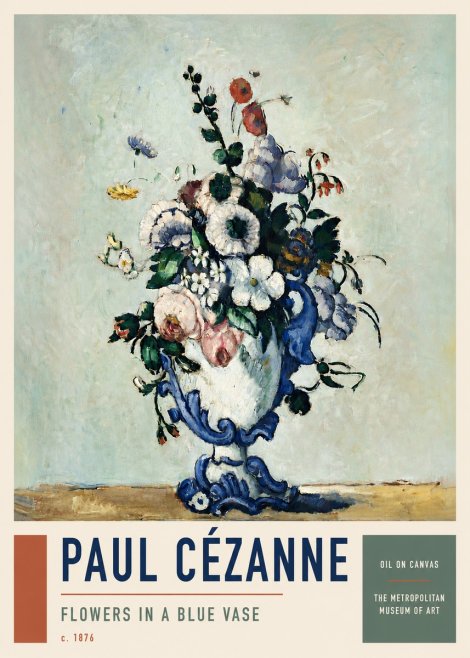 Paul Cézanne Flowers in a Blue Vase No5 - Juliste