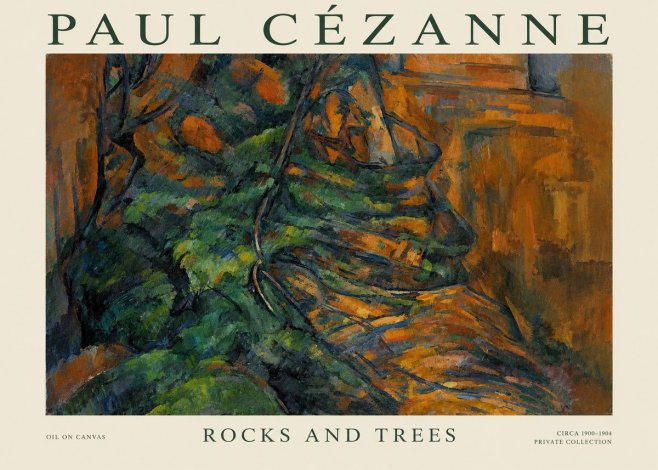 Paul Cézanne Rocks and Trees IV No1 - Juliste