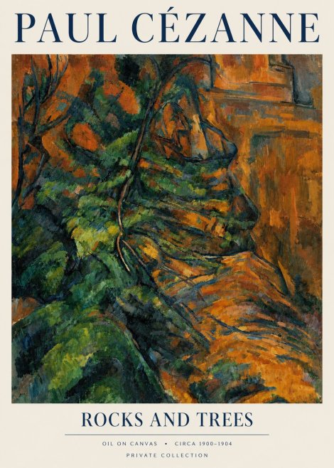 Paul Cézanne Rocks and Trees IV No3 - Juliste
