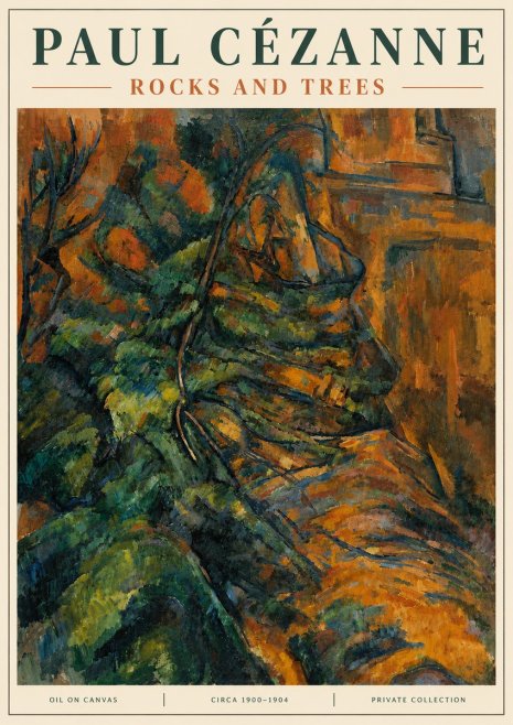Paul Cézanne Rocks and Trees IV No4 - Juliste
