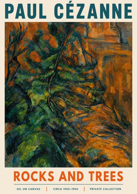Paul Cézanne Rocks and Trees IV No5 - Juliste