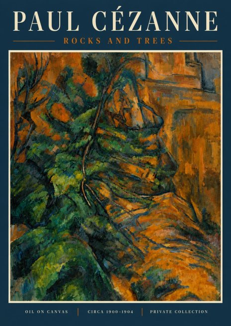 Paul Cézanne Rocks and Trees IV No6 - Juliste