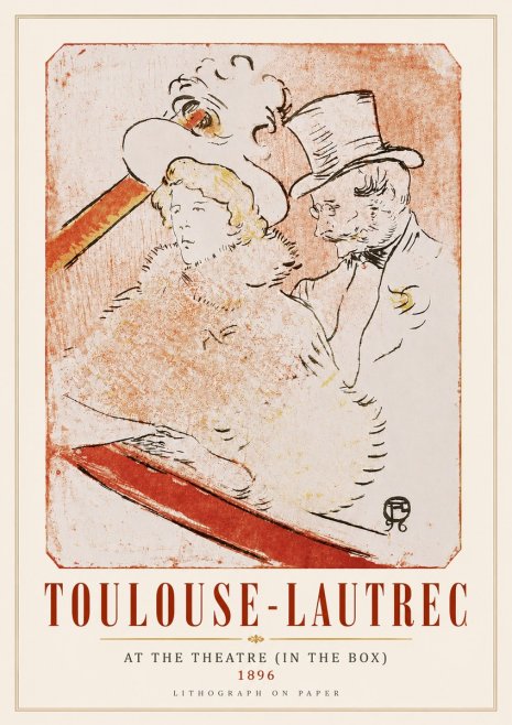 Toulouse-Lautrec At the Theatre (in the Box) No6 - Juliste