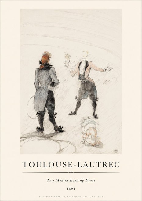Toulouse-Lautrec Two Men in Evening Dress No1 - Juliste