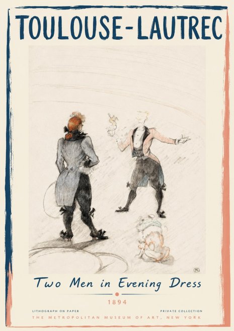 Toulouse-Lautrec Two Men in Evening Dress No3 - Juliste