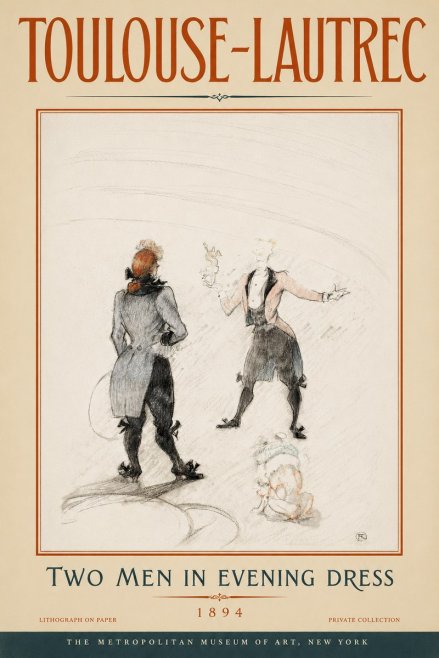 Toulouse-Lautrec Two Men in Evening Dress No4 - Juliste