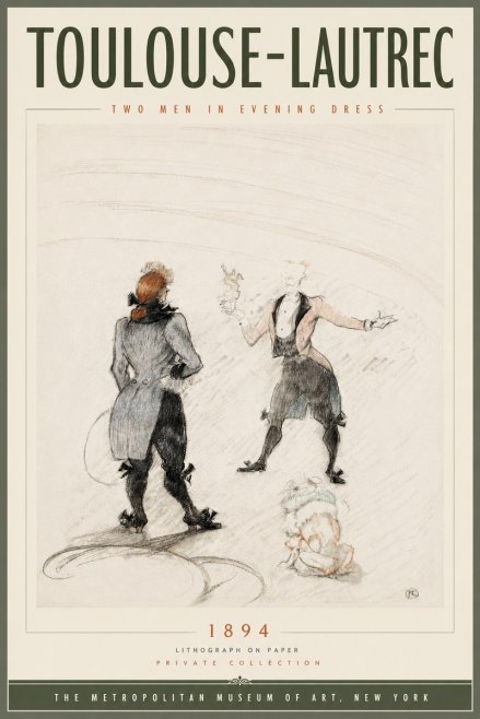 Toulouse-Lautrec Two Men in Evening Dress No5 - Juliste