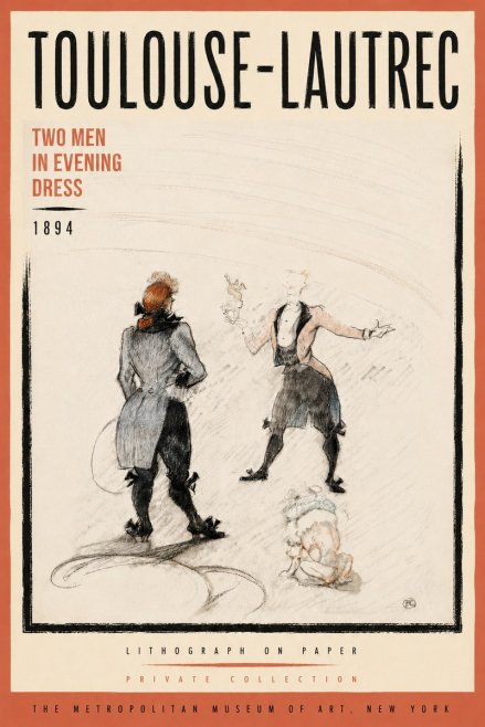 Toulouse-Lautrec Two Men in Evening Dress No6 - Juliste