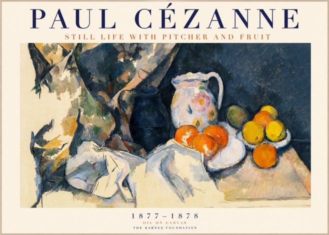 Paul Cézanne Still Life with Pitcher and Fruit No1 - Juliste