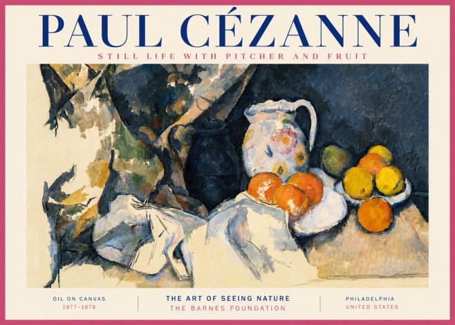 Paul Cézanne Still Life with Pitcher and Fruit No5 - Juliste