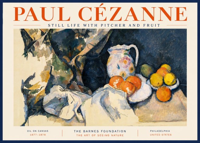 Paul Cézanne Still Life with Pitcher and Fruit No6 - Juliste