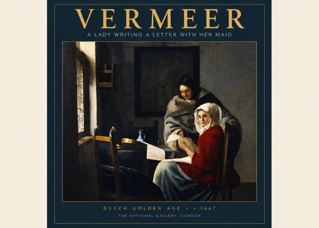 Vermeer A Lady Writing a Letter with Her Maid I No2 - Juliste