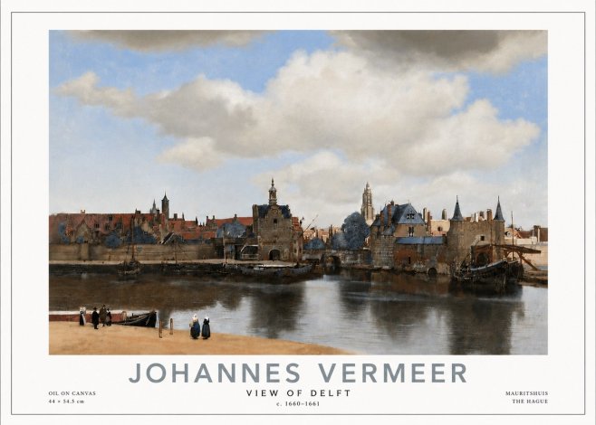 Vermeer View of Delft No5 - Juliste