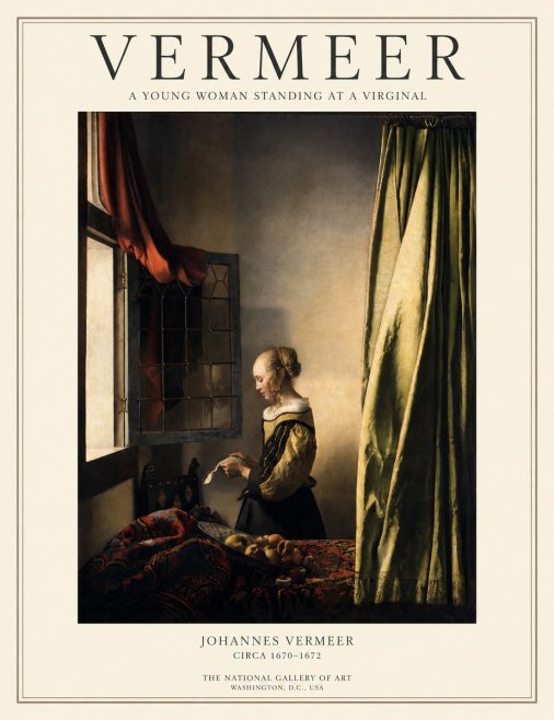 Vermeer A Young Woman Standing at a Virginal No1 - Juliste