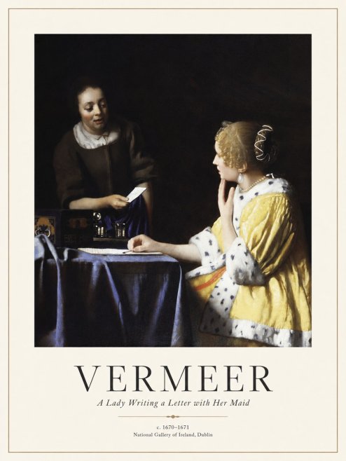 Vermeer A Lady Writing a Letter with Her Maid II No1 - Juliste