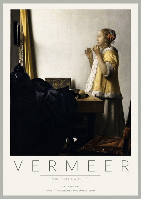 Vermeer Girl with a Flute No3 - Juliste