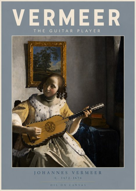 Vermeer The Guitar Player No5 - Juliste