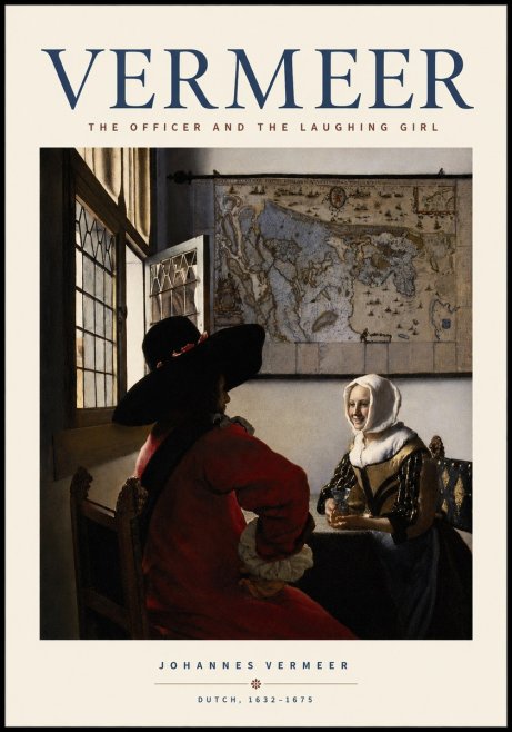 Vermeer The Officer and the Laughing Girl No2 - Juliste