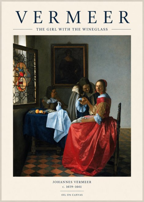 Vermeer The Girl with the Wineglass No1 - Juliste