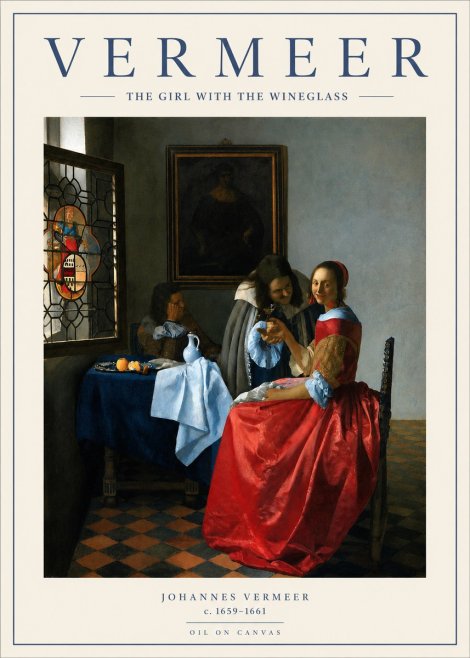 Vermeer The Girl with the Wineglass No2 - Juliste