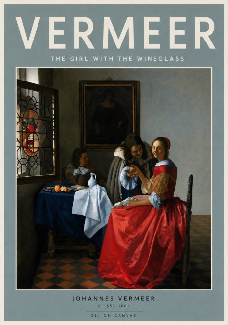 Vermeer The Girl with the Wineglass No4 - Juliste