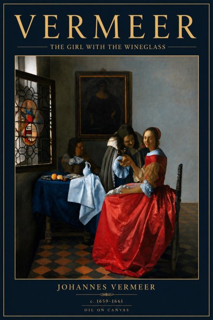 Vermeer The Girl with the Wineglass No6 - Juliste