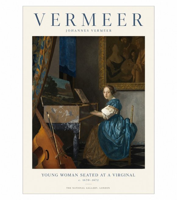 Vermeer Young Woman Seated at a Virginal No1 - Juliste