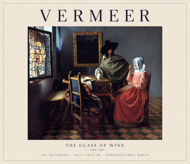 Vermeer The Glass of Wine No1 - Juliste