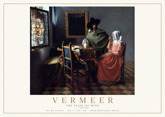 Vermeer The Glass of Wine No2 - Juliste