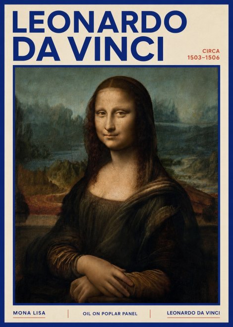 Leonardo da Vinci Mona Lisa No4 - Juliste