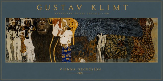 Klimt Beethoven Frieze (Detail) No3 - Juliste