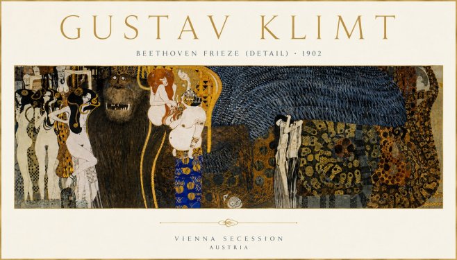 Klimt Beethoven Frieze (Detail) No4 - Juliste