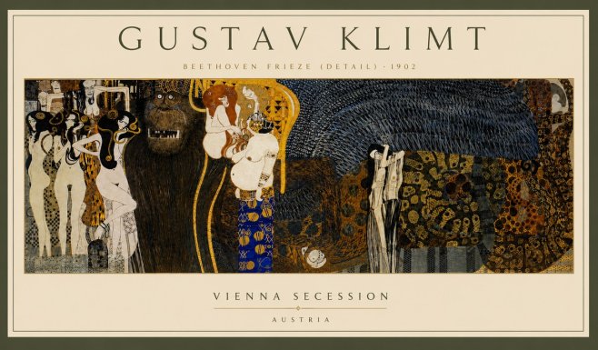 Klimt Beethoven Frieze (Detail) No5 - Juliste