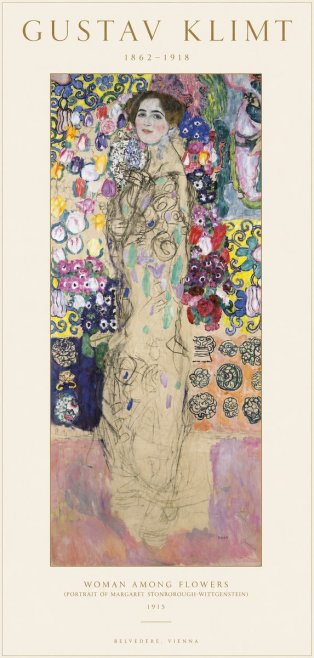Klimt Woman Among Flowers No1 - Juliste