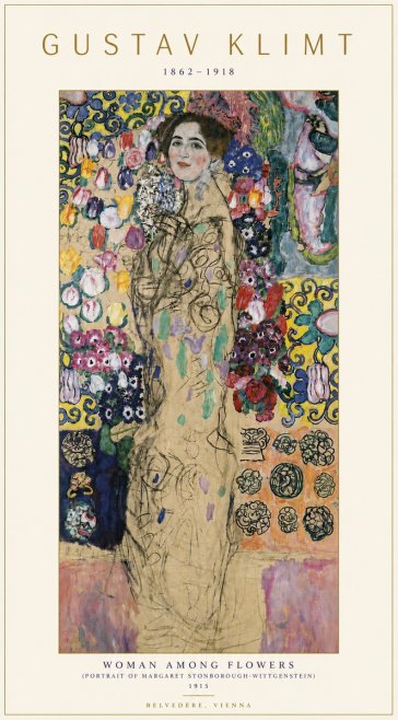 Klimt Woman Among Flowers No5 - Juliste