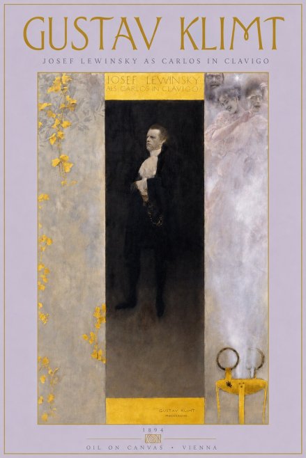 Klimt Josef Lewinsky as Carlos in Clavigo No4 - Juliste