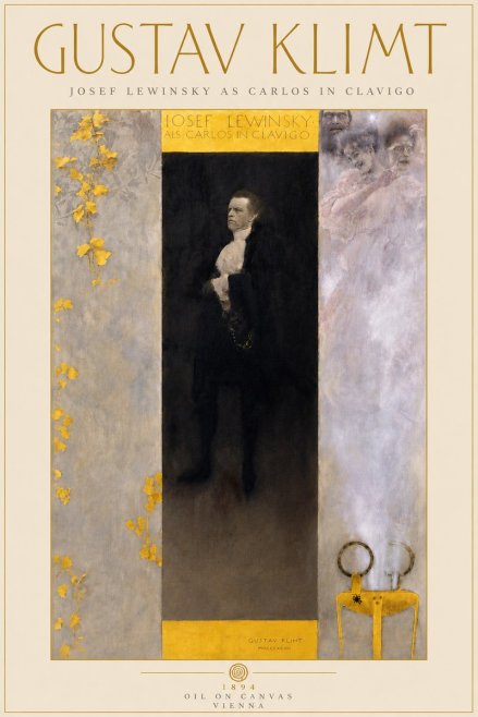 Klimt Josef Lewinsky as Carlos in Clavigo No6 - Juliste