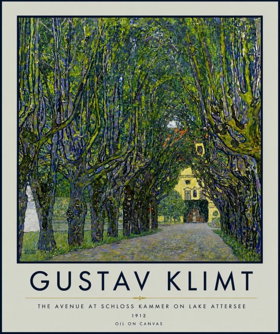 Klimt The Avenue at Schloss Kammer on Lake Attersee No6 - Juliste