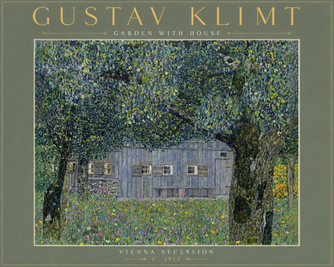 Klimt Garden with House No6 - Juliste
