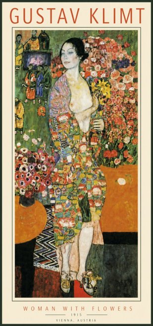 Klimt Woman with Flowers No3 - Juliste