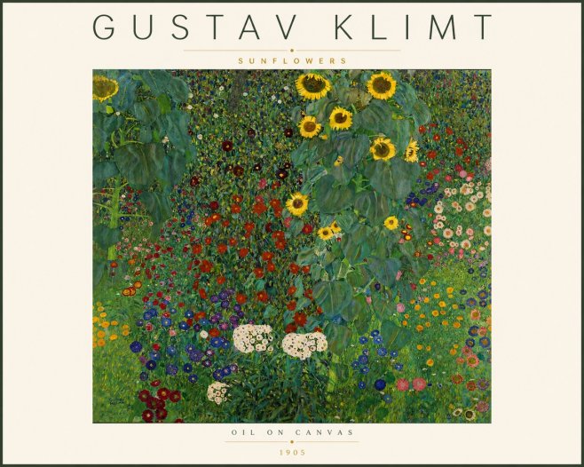 Klimt Sunflowers No4 - Juliste