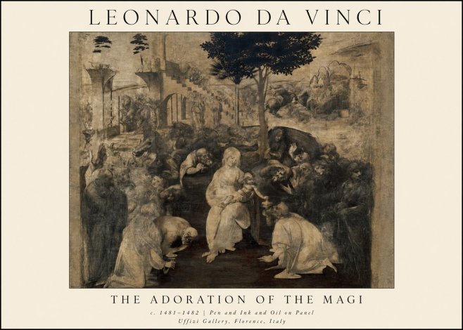 Leonardo da Vinci The Adoration of the Magi No1 - Juliste