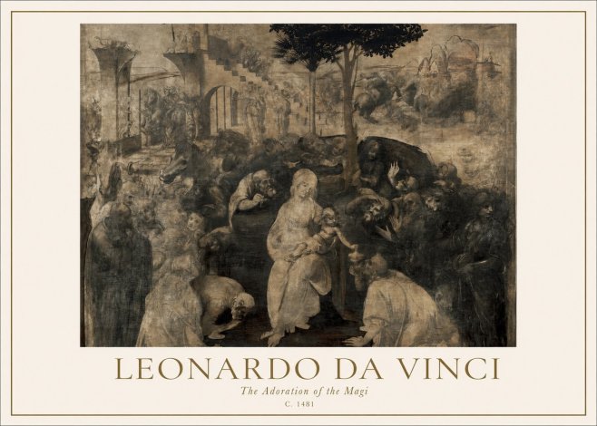 Leonardo da Vinci The Adoration of the Magi No3 - Juliste