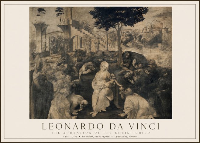 Leonardo da Vinci The Adoration of the Magi No5 - Juliste