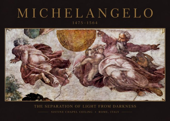 Michelangelo The Separation of Light from Darkness No2 - Juliste