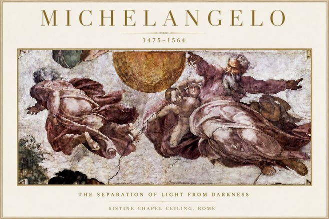 Michelangelo The Separation of Light from Darkness No4 - Juliste