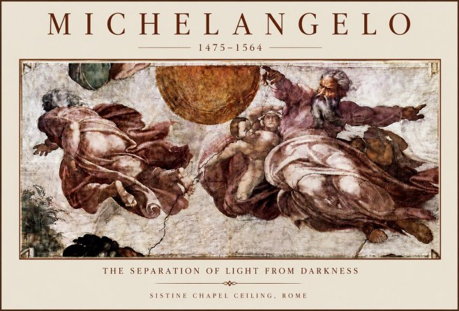 Michelangelo The Separation of Light from Darkness No5 - Juliste