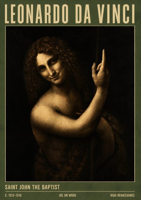 Leonardo da Vinci Saint John the Baptist No4 - Juliste