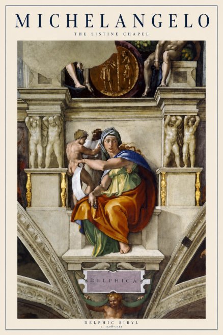 Michelangelo Delphic Sibyl No3 - Juliste